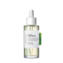 Calming ampoule bottle with dropper on a white background